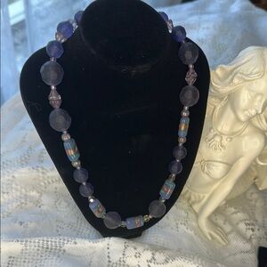 Elegant Blue Beaded Necklace